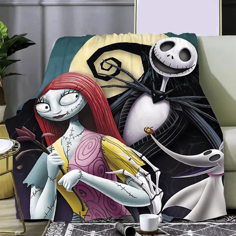 Disney Jack Skellington Cartoon Printed Blanket Picnic Blankets Warm Blanket Soft Comfortable Blanket Home Travel Birthday Gift 3