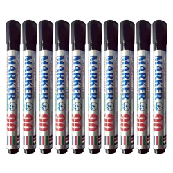10 - Pack Bold Waterproof Wide Tip Permanent Markers with Adjustable Lines and Non - Toxic Ink for Office and DIY Crafts (Black 10pcs)