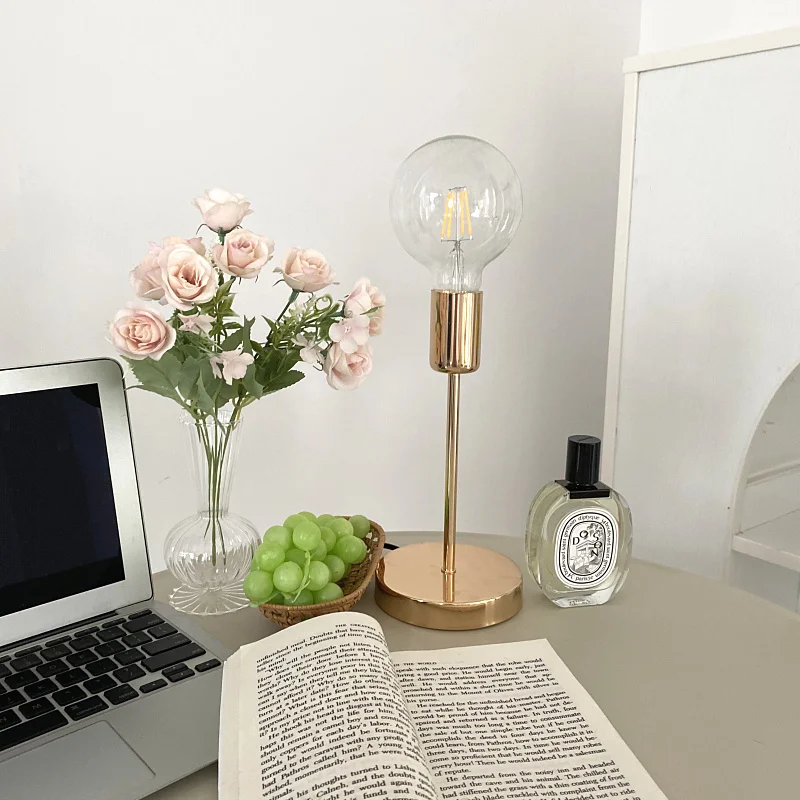 Lâmpada de Mesa Presente do Dia dos Namorados Estilo Ouro Retro Cabeceira Escritório Quarto Noite Luz Casamento Kawaii Decoração Anime Led Ins 12 mesa cabeceira escritório quarto noite luz presente