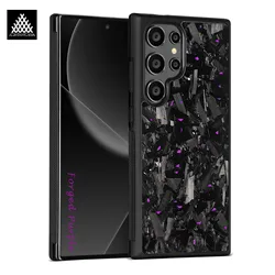 Premium Magnetic Forged Carbon Fiber Case with MagSafe Compatibility for Wireless Charging (Forged Purple)