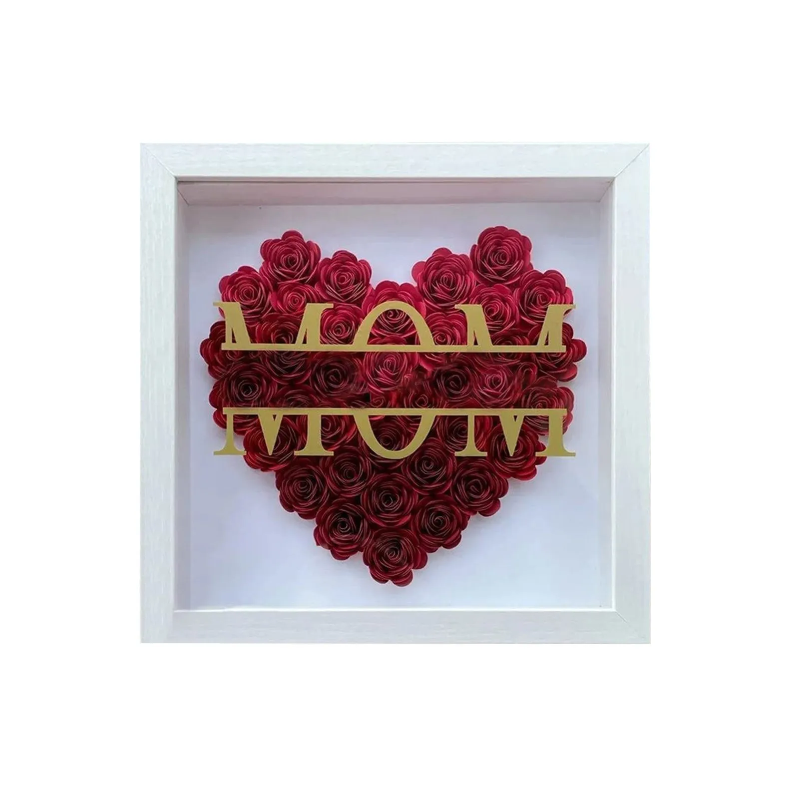 

Mom Flower Shadow Box Preserved Rose Picture Frame,Mother'S Day Birthday Gifts For Mom Wife From Daughter, Son, Husband