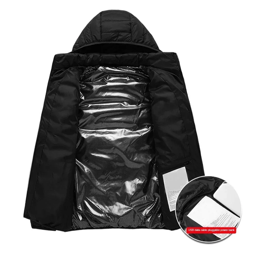 Men's Thermal Jacket 11 Zone Controlled Temperature Usb Electric Heating Coat Heating Clothing New Winter Ski Self-heating Parka 5