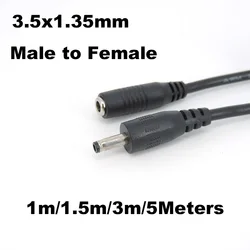 1/3/5/ Meter DC 3.5mm x 1.35mm Male Female Power charging Cable Extension 2A Cord Adapter Connector for CCTV Camera