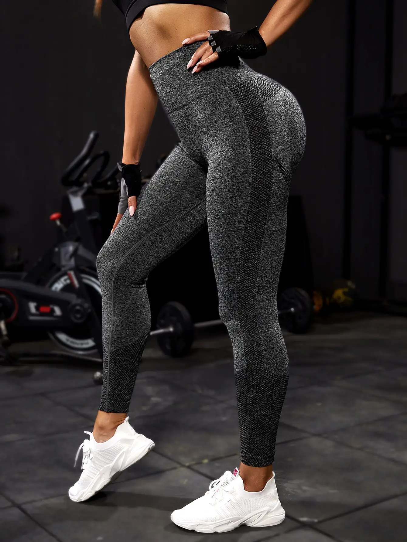 Yoga-Hose mit hoher Taille für Damen, dehnbar, Workout-Leggings, Bauchkontrolle, Laufsport-Strumpfhose