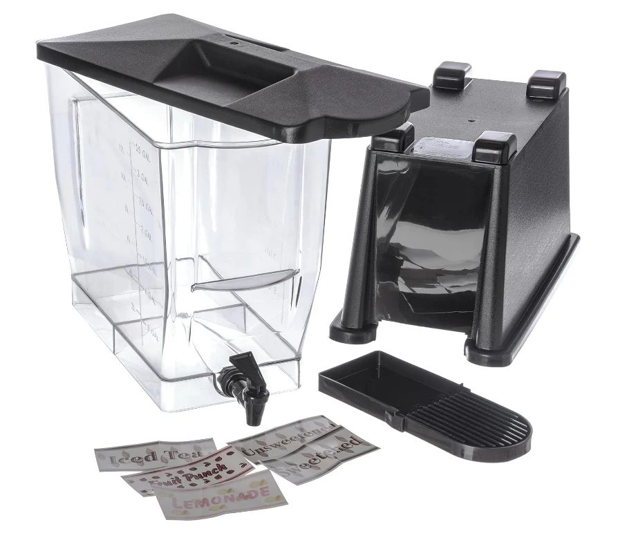 1085203 TrimLine Clear Economy Single Base Beverage Dispenser, 3.5 Gallon Capacity, Black 4