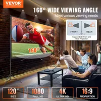 SucceBuy Projector Screen with Stand 100 120 150 inch 16:9 4K 1080 HD Portable Projection Screen for Home Office Theater Cinema - Image 2