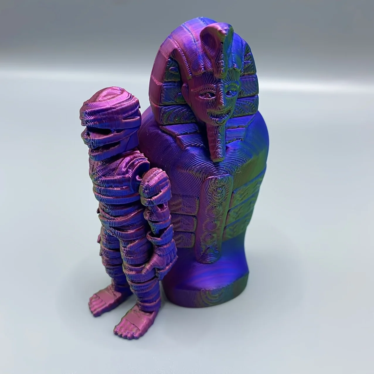 3D Printed Egyptian Pharaoh and Mummy Decoration - Lifelike Collectible Statue with Moving Features, Perfect Gift for Home and O - Image 6