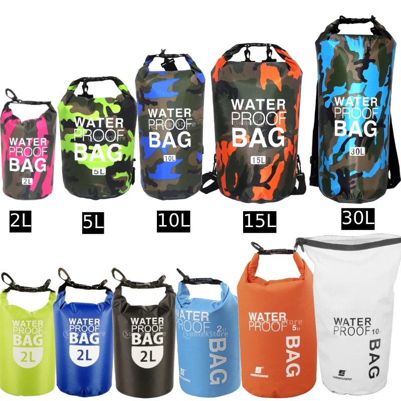 2L/5L/10L/30L Borse Impermeabili Per Esterni Nuoto Dry Sack Custodia Impermeabile Per Telefono Galleggiante Canottaggio Kayak Campeggio Borse Da Nuoto