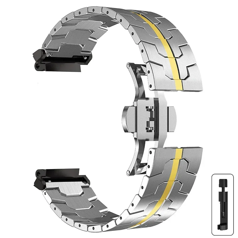 Premium Steel Strap with Butterfly Clasp - Metal Watch Band for Smartwatch Accessories
