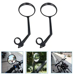1 Pair Bike Rear Mirror Bicycle Convex Mirror Rotation Bicycle Side Mirror Adjustable Round Rearview Mirrors Bike Accessory
