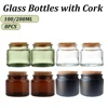 8PCS Mini Glass Bottles With Cork Stoppers 100/200ml Transparent Jars for Wedding Favors Crafts Home Decorations Party Favor 1