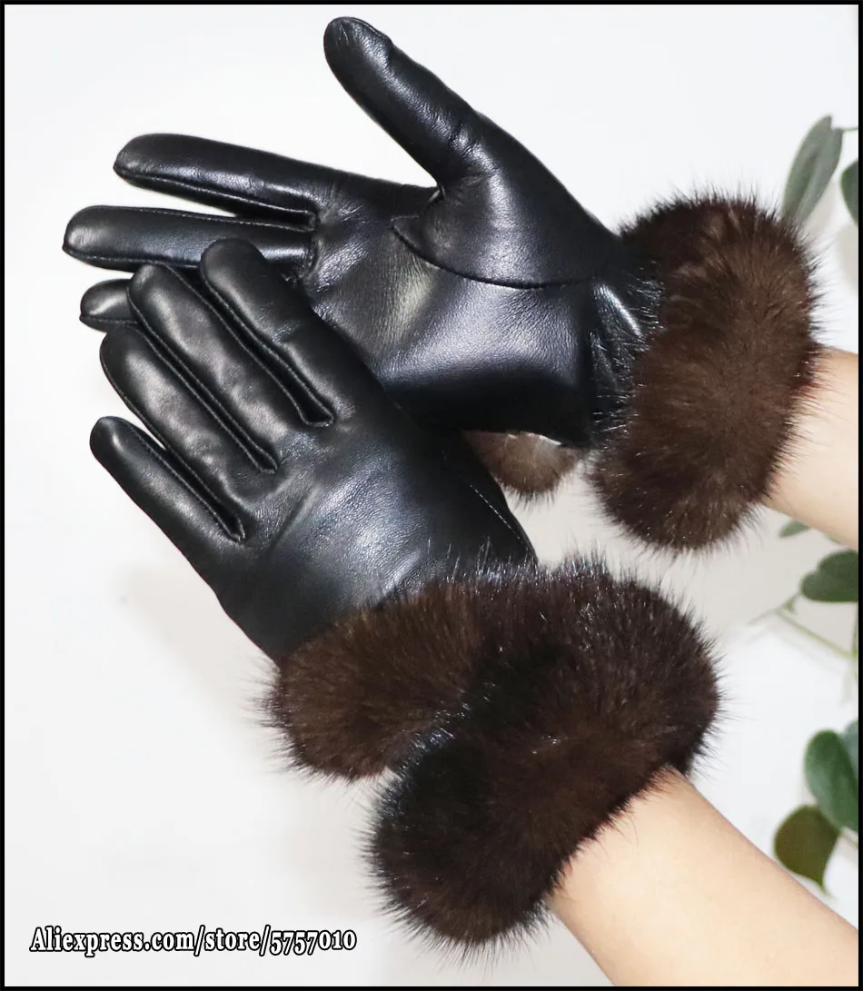 High-End-Damen-Schaffellhandschuhe Nerzpelzhandschuhe winddicht und kältebeständig fahren warm und dick Touchscreen Winter neue Damen-Lederhandschuhe echte Mode neu 2026 – Detail 16