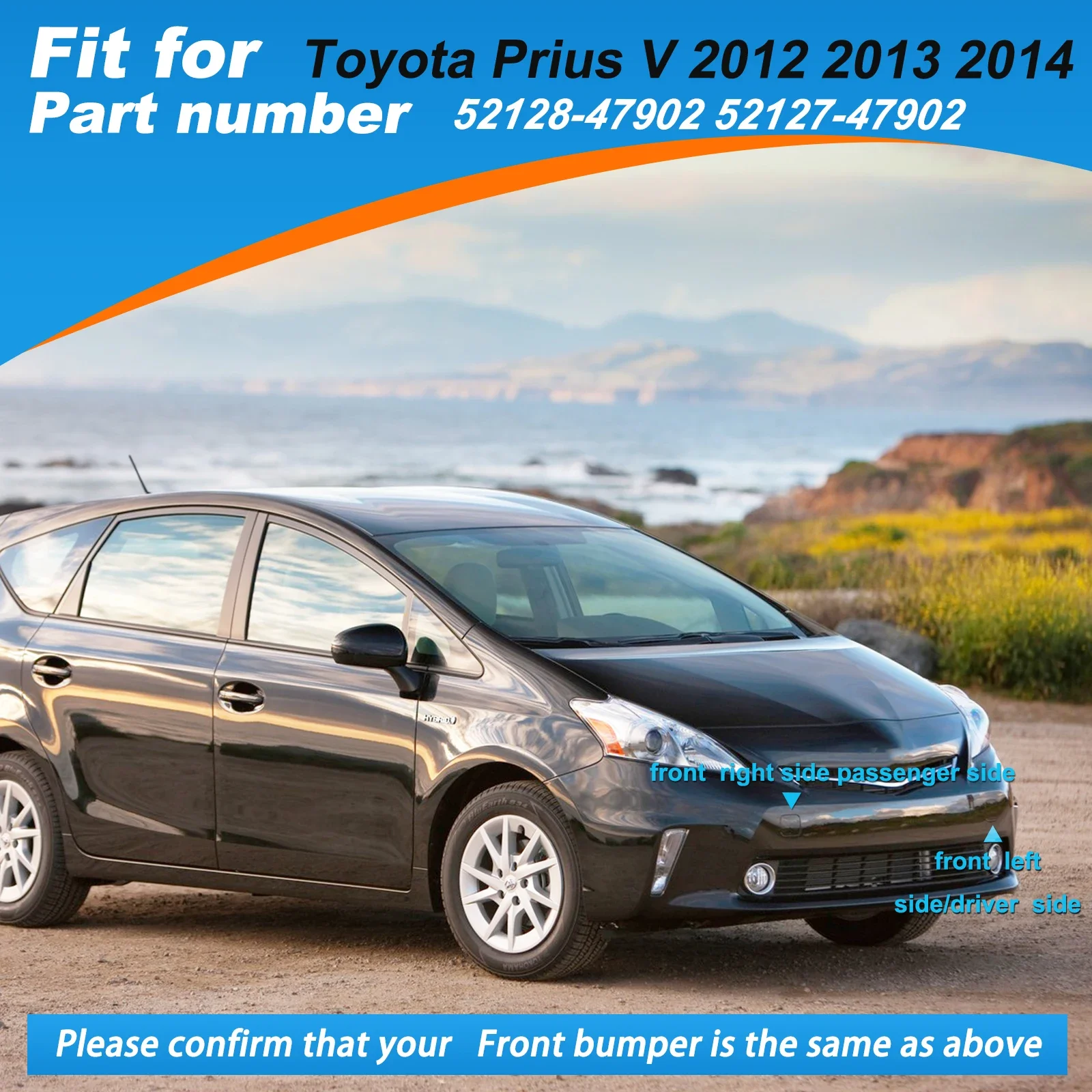 Toyota Prius V 2012-2014 용 앞 범퍼 견인 후크 커버 52128-47902 내구성 있는 ABS 플라스틱 전문 설치 세트