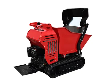 Carrello Ribaltabile Automatico su Ruote per Ogni Terreno, Carrello da Cantiere con Cassone Autovuotante