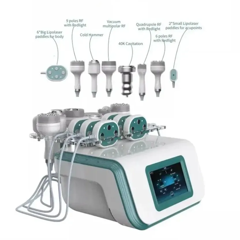 

8 In 1 New Lipo Laser Fat Loss Slimming Ultrasonic Cavitation 40K R-F Face Lift Laser Lipo Machine