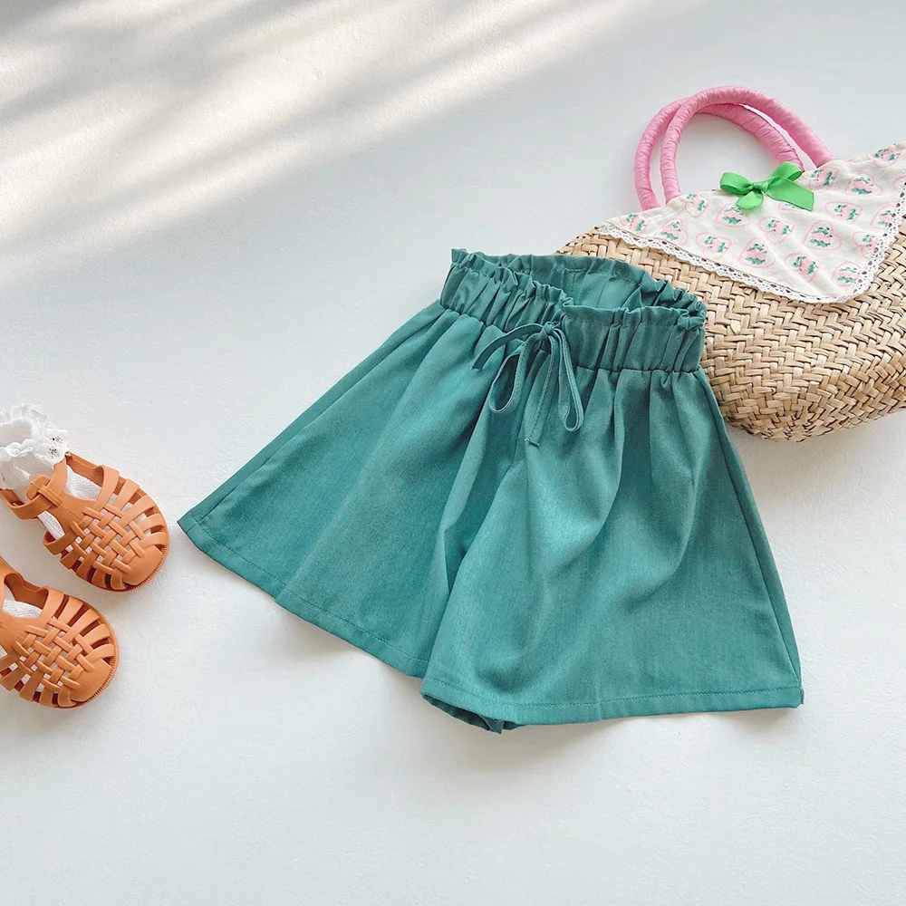 2-8T Summer Infant Shorts for Girls Loose Toddler Kid Shorts Baby Clothes Casual Solid New Short Pants Chidrens Trousers