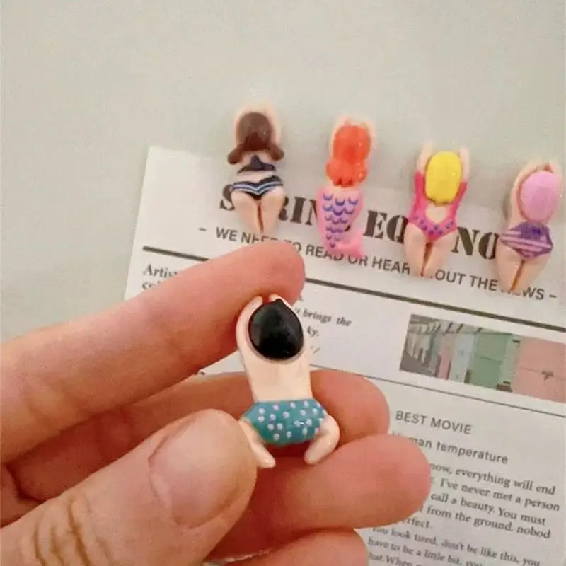 Magnetic Fridge Magnets Resin Cartoon Swimming Figurine Refrigerator Magnets Home Decor