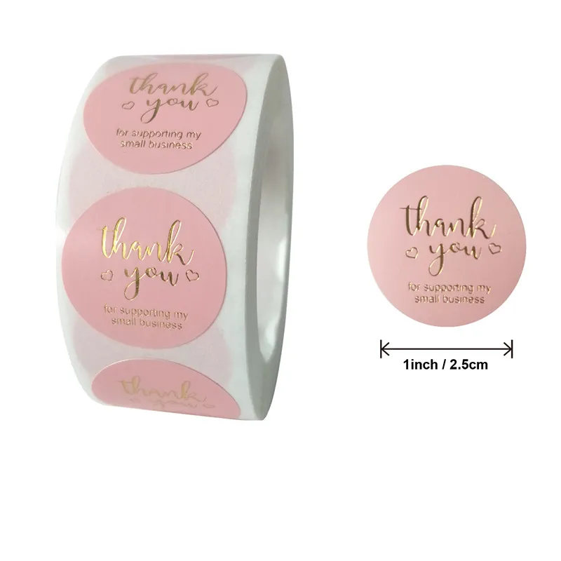 500pcs Kraft Paper Thank You Stickers