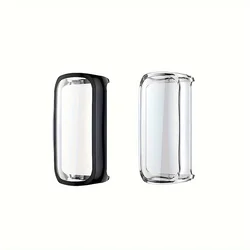 Dual Pack Soft TPU Full Cover Screen Protector and Bumper Protective Shell (Black Clear)