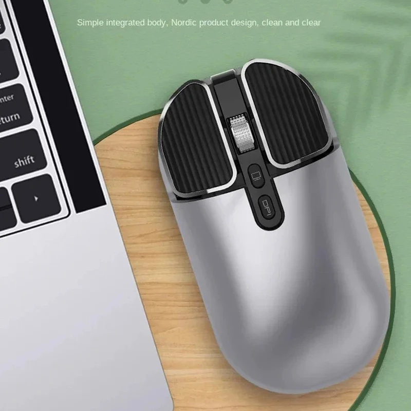 Souris de bureau sans fil USB double modèle silencieuse et rechargeable, antidérapante, avec boutons de réglage de 1600 DPI, compatible MacBook et PC._voghion.com