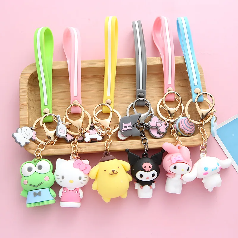 Kawaii Sanrio Kitty Cinnamorol Kuromi Mymelody мультяшный автомобиль брелок школьная сумка рюкзак