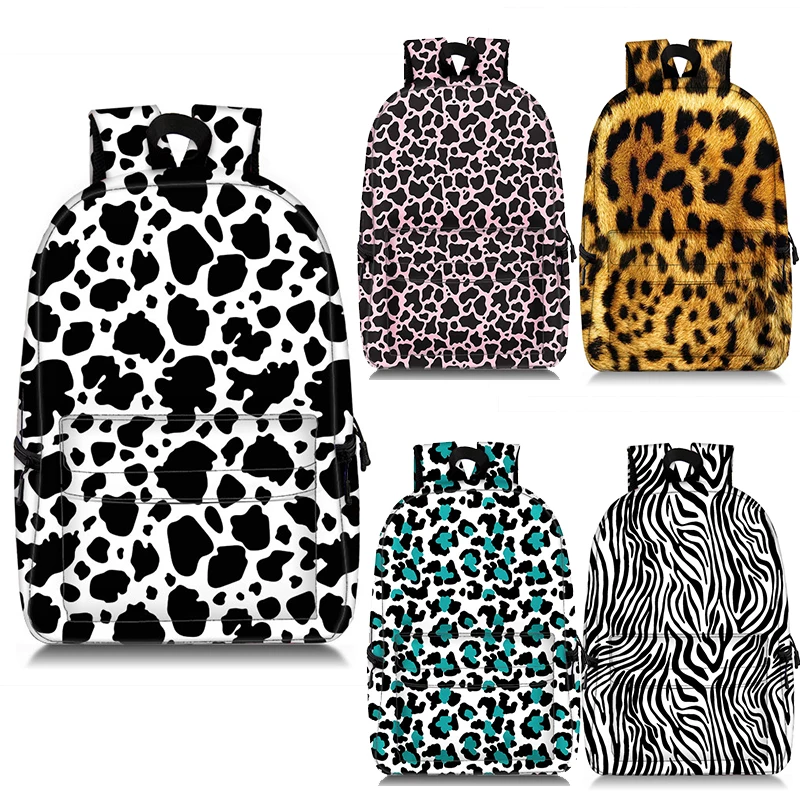 

Рюкзак женский с принтом тигра и зебры, милый школьный ранец с леопардовым принтом для девочек-подростков, рюкзаки для ноутбука