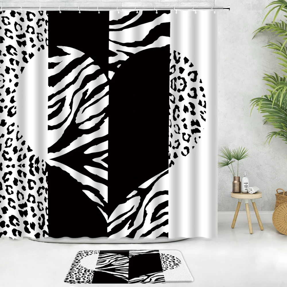 2 шт./комплект декоративная занавеска для душа с леопардовым принтом зебры |
