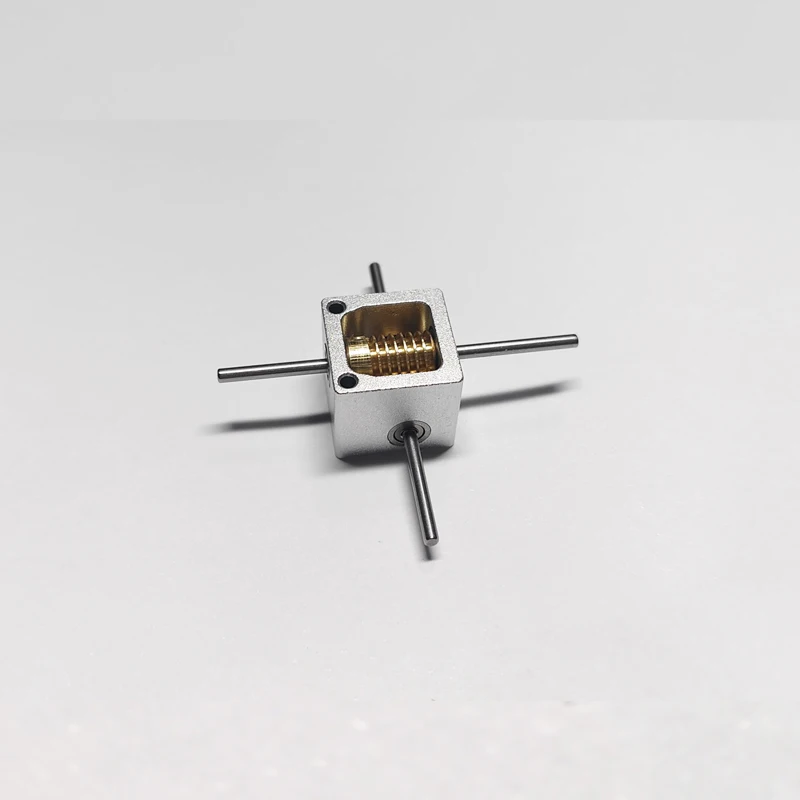 【2MM】Shaft Mini Worm Gear Box 0.4M Turbine Worm Gear Micro 90&deg; Transmission Box 15-Times Reduction Mechanism Gearbox DIY