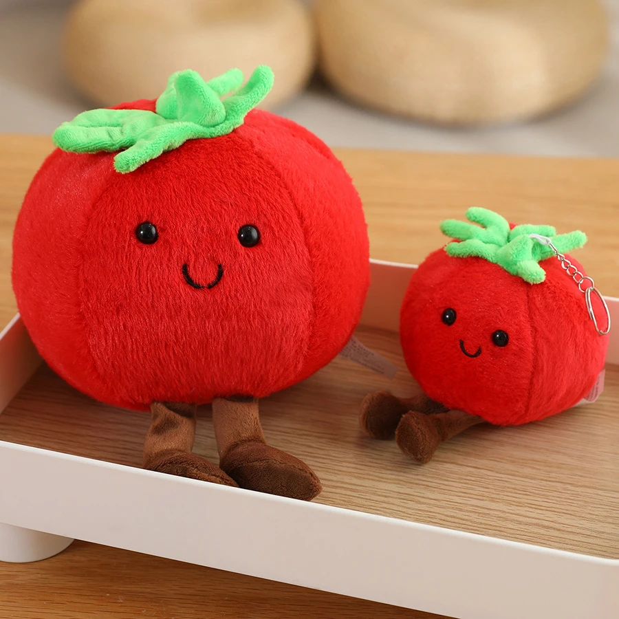 Cute Cartoon Tomato Plush Figure Doll Fruit Vegetable Food Stuffed Toy Decor Birthday Gift Ideal for All Ages