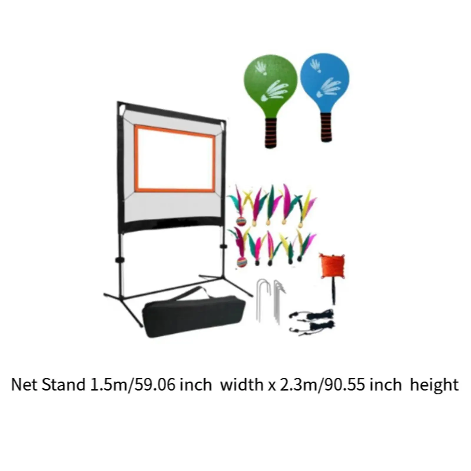 Badminton Net Set with Rackets Convenient with Setup Men Women Shuttlecocks
