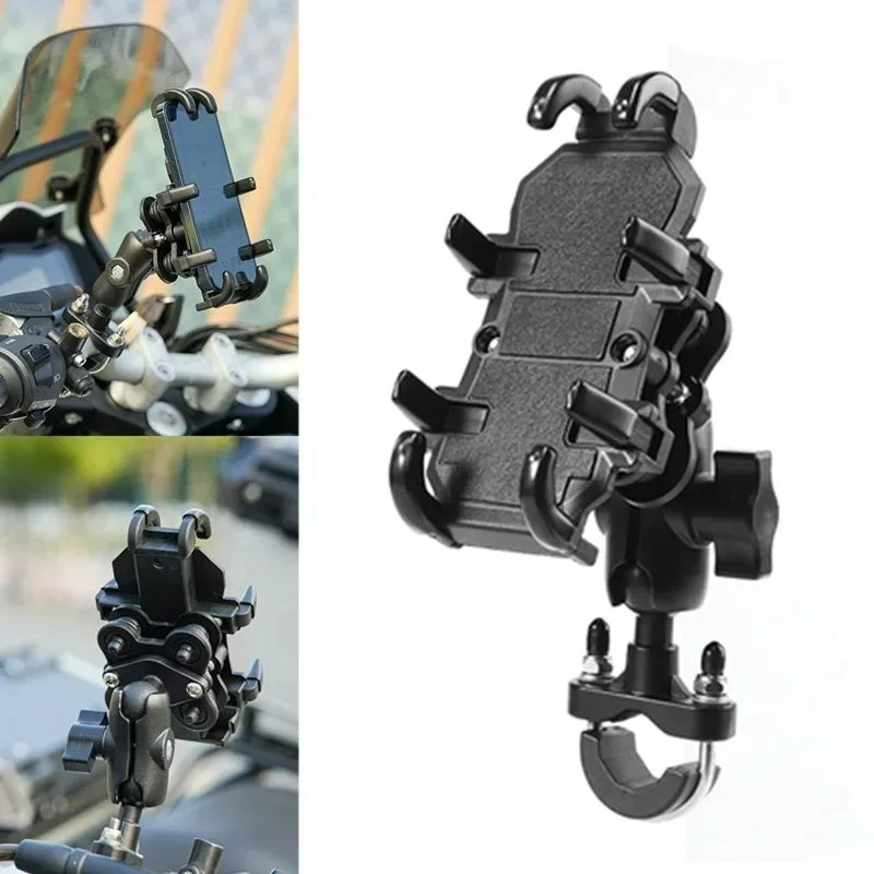 Universal motocicleta celular navegação montagem, base de absorção de choque, absorvendo base para CFMOTO SYM VOGE KYMCO QJMOTOR KOVE Surron Haojue