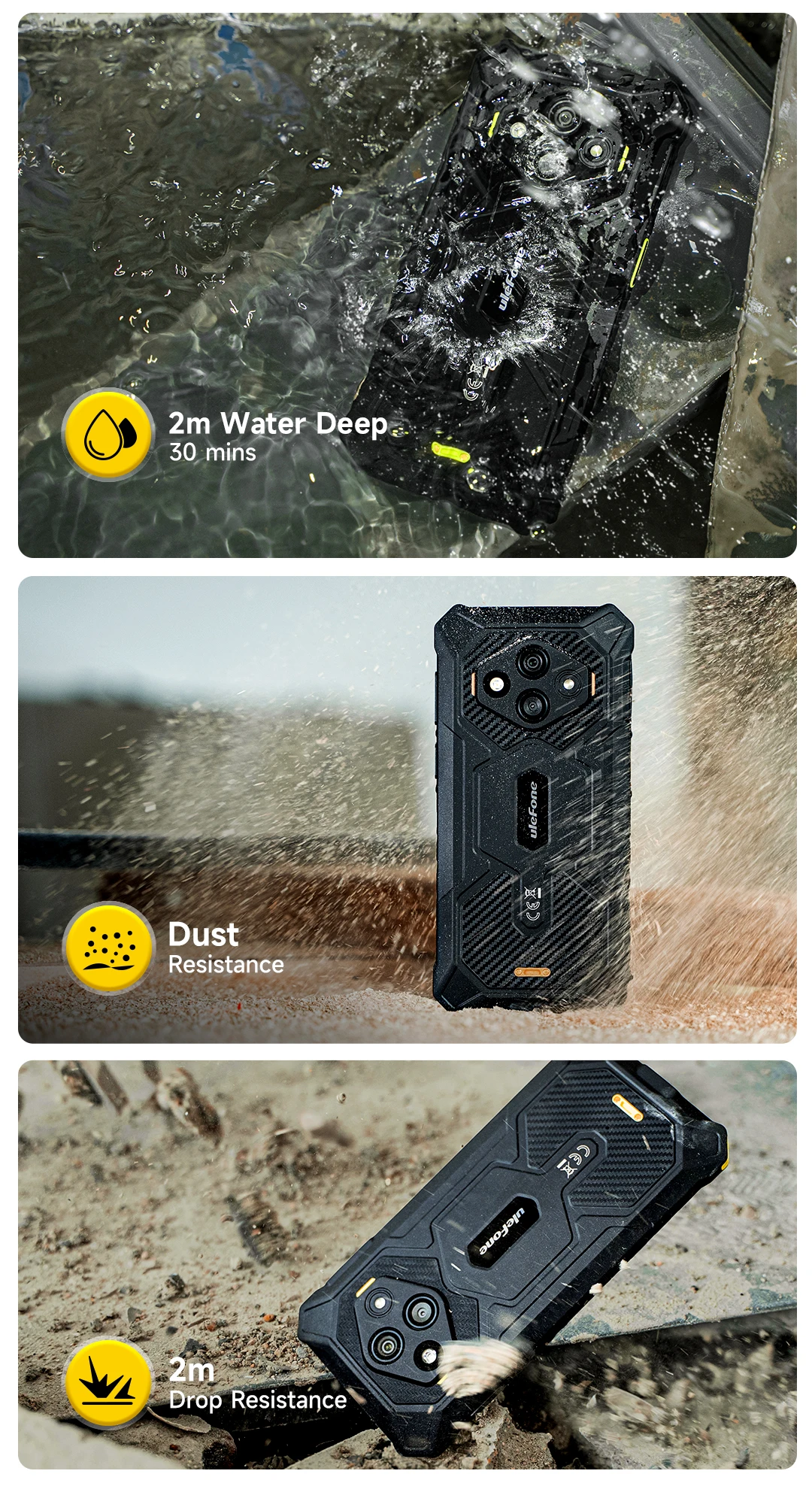 【World Premiere】Ulefone RugKing 3 Pro Rugged Phone 6.56" 120Hz 5700mAh Android 15 Up to 16GB RAM,128GB ROM NFC 4G Global