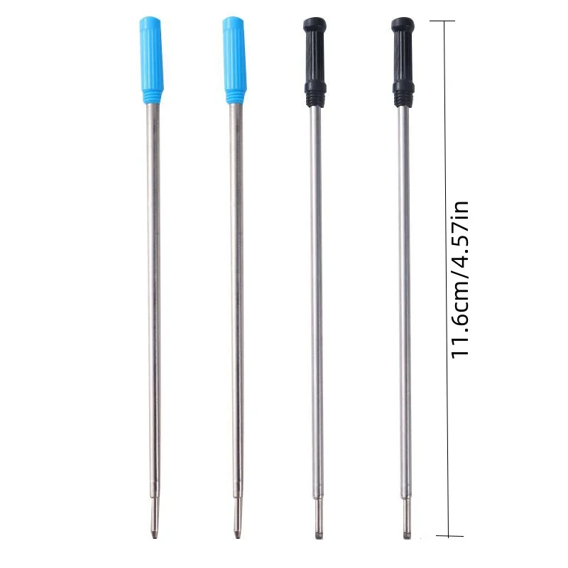 10pcs/lot 11.6cm Special Metal Pen Refills for Ballpoint Pen 1.0mm Ball Pen Refill Blue Black Ink Office Writing Stationery 6