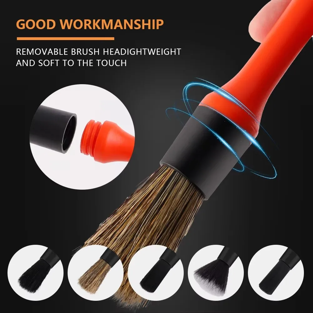 Car Detailing Brush Set 5 Pack for Automotive Interior Exterior Dashboard