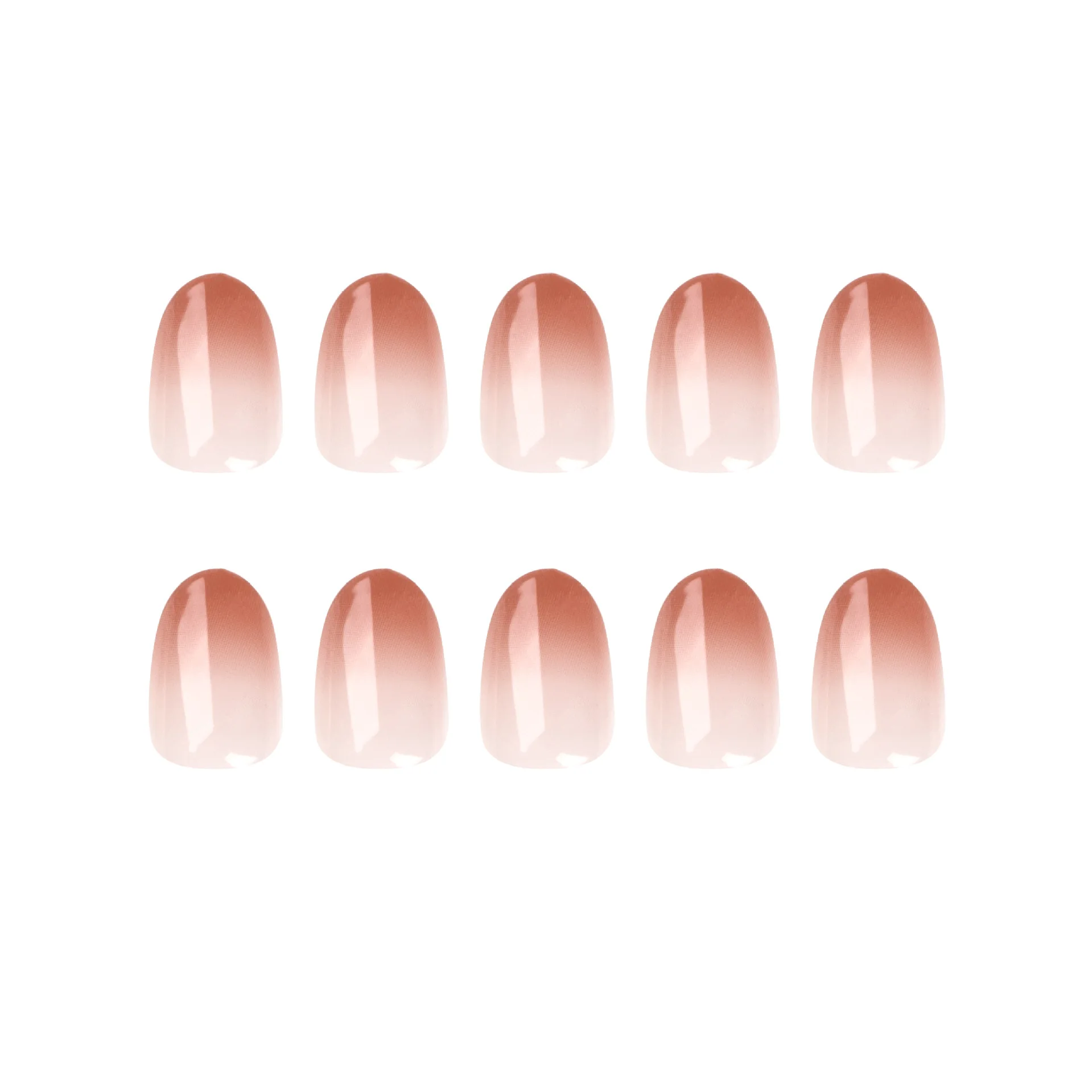24 PCs Short French Gradient Minimalist Nails with 1 Jelly Gel and 1 Nail File