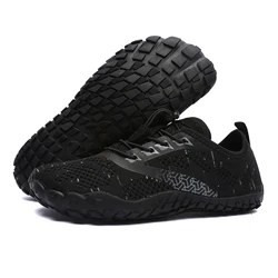 Unisex Minimalist Wide Toe Barefoot Sneakers - Lightweight Casual Walking Shoes - 45 (Black-SX210)