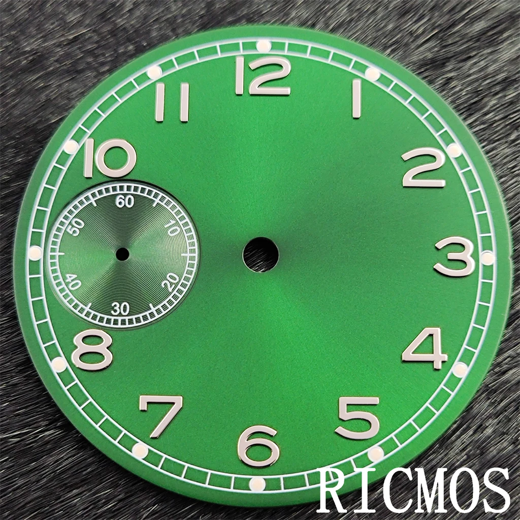 Black Watch Dial with Green Luminous for Mechanical Movement Watches, 37mm