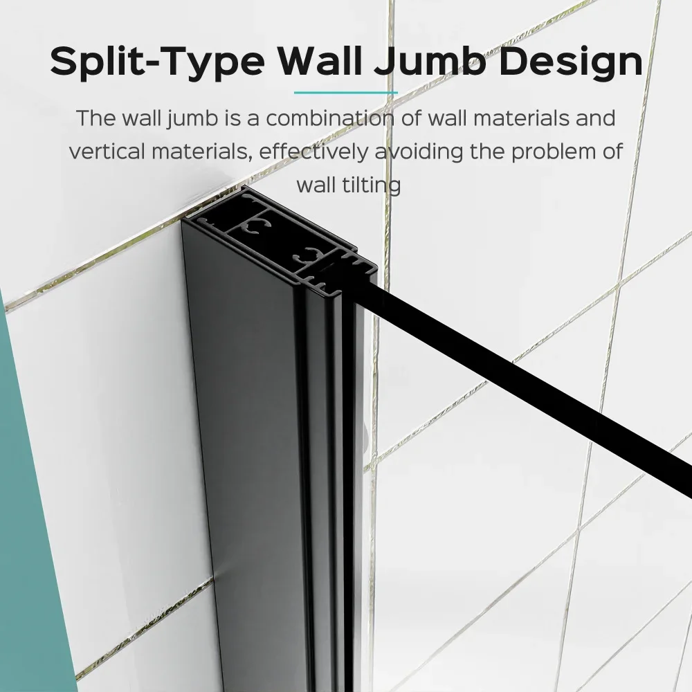 43 in. W * 58 in. H Frameless Folding Shower Doors for Bathtub, 1/4" (6mm) Thick SGCC Tempered Glass Door, Bathroom Pivot Tub 2