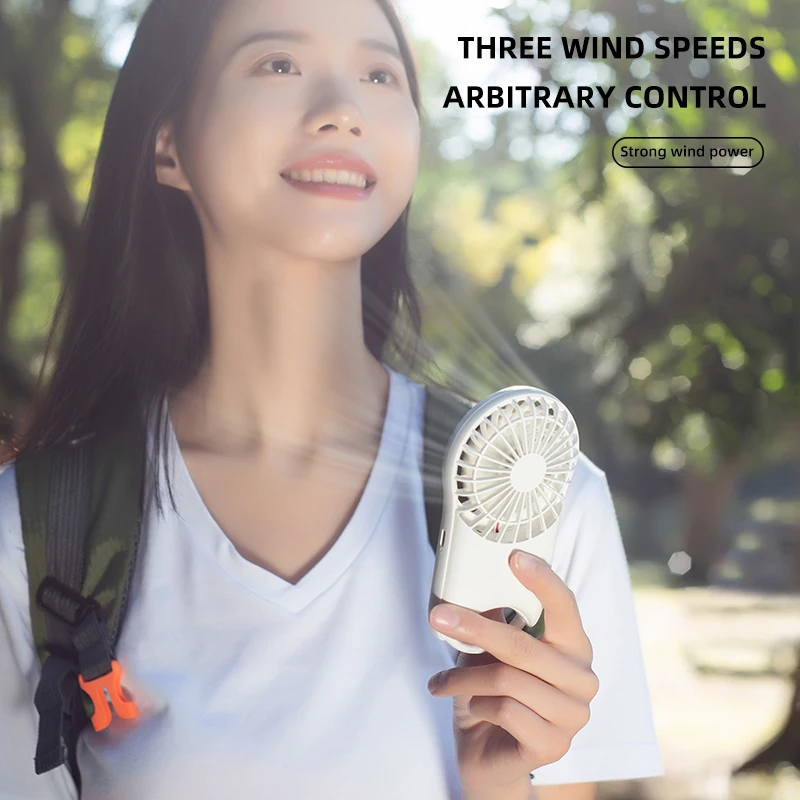 Handheld Usb Mini Fan Portable Pocket Fan Office Dormitory Desktop Fan Outdoor Travel Air Cooler Three-speed Wind Speed