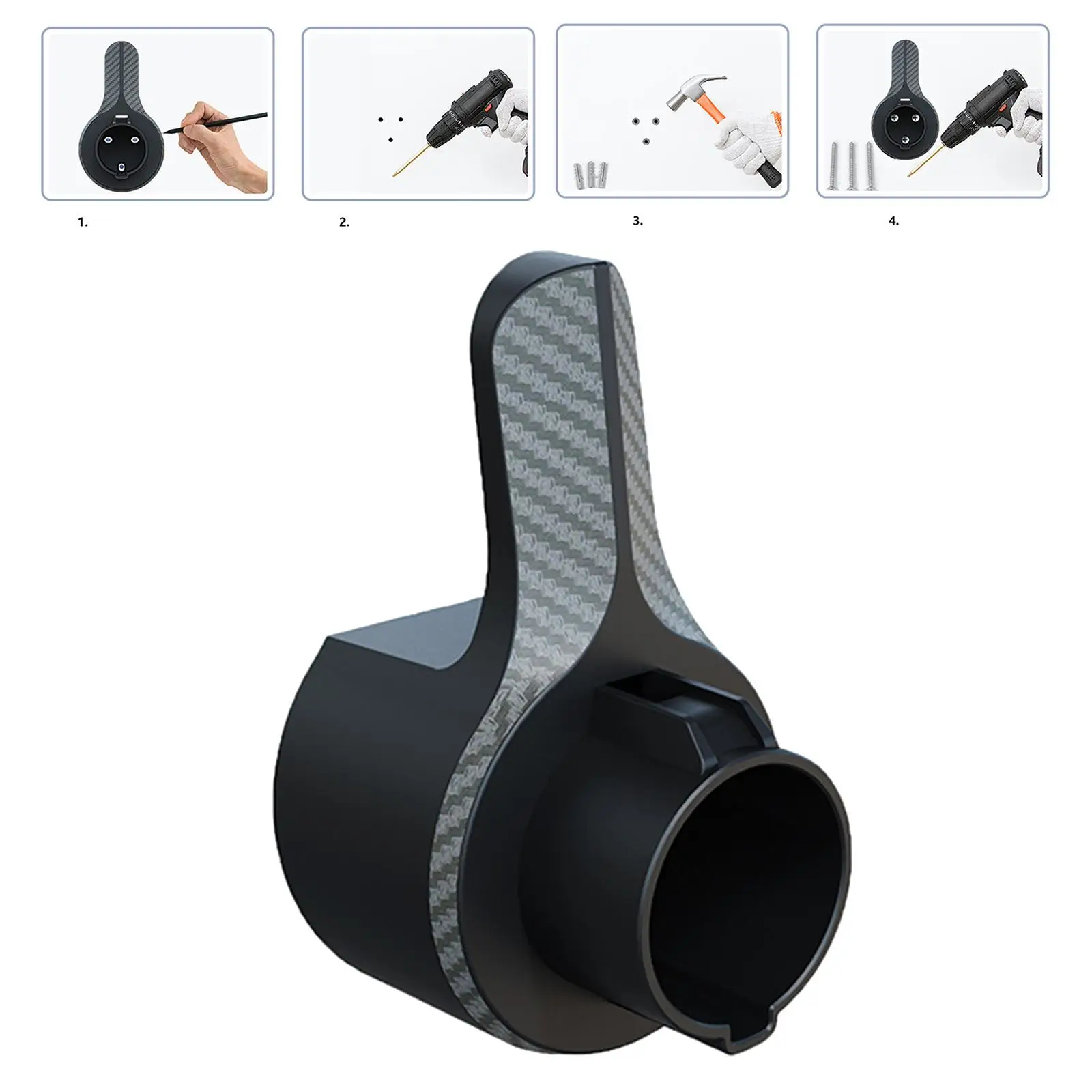 

Wall Mounted EV Charger Holder Multifunctional Sturdy Smple to Install EV Charging Cable Holder