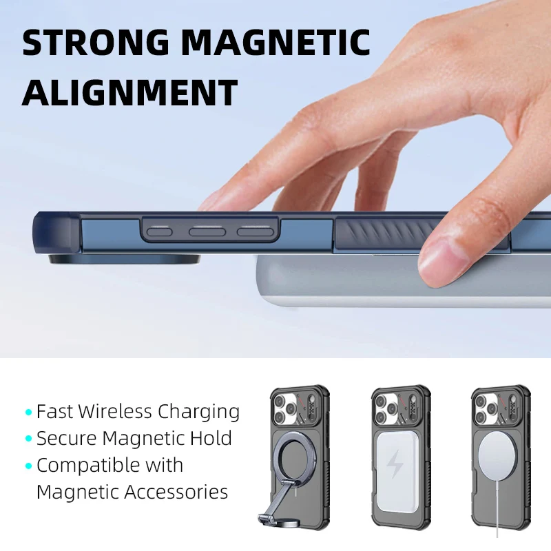 Fall Protection Magnetic Funda Case for Iphone 17 Pro Max 16 Pro Iphone16 Iphone17 Shockproof Cell Phone Cover Accessories 4