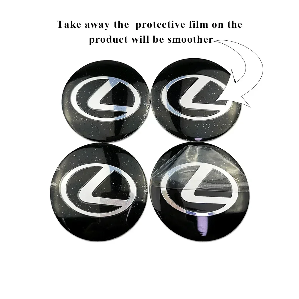 60MM Wheel center hubcap sticker for Lexus NX200T ES250 ES300 ES350 RX350 RX400 GX300 IS300 IS400 car sticker decals accessories