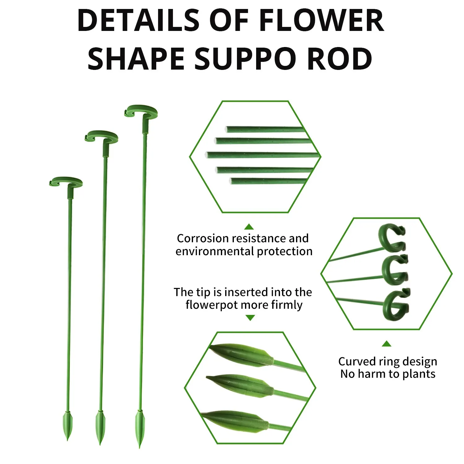 Plant Support Stakes Garden Single Stem Flower Support Stake Amaryllis Plant Cage Plastic Flower Stand