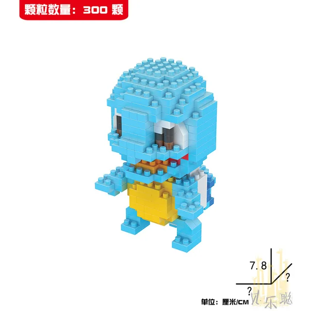 DIY Pokemon Blocks Small Cartoon Mini Building Block Pikachu Charizard Eevee Mewtwo Anime Assemble Action Model Dolls Toys 4