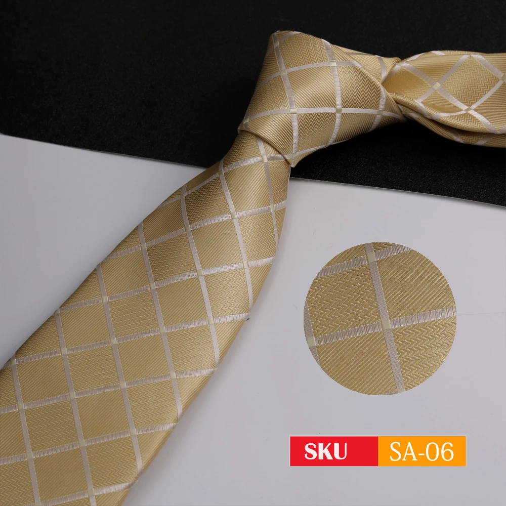 Luxuriöse 8CM Herrenkrawatten, einfarbig, Twill, gestreift, kariert, für den Mann, Bräutigam, Business, Party – Detail 9