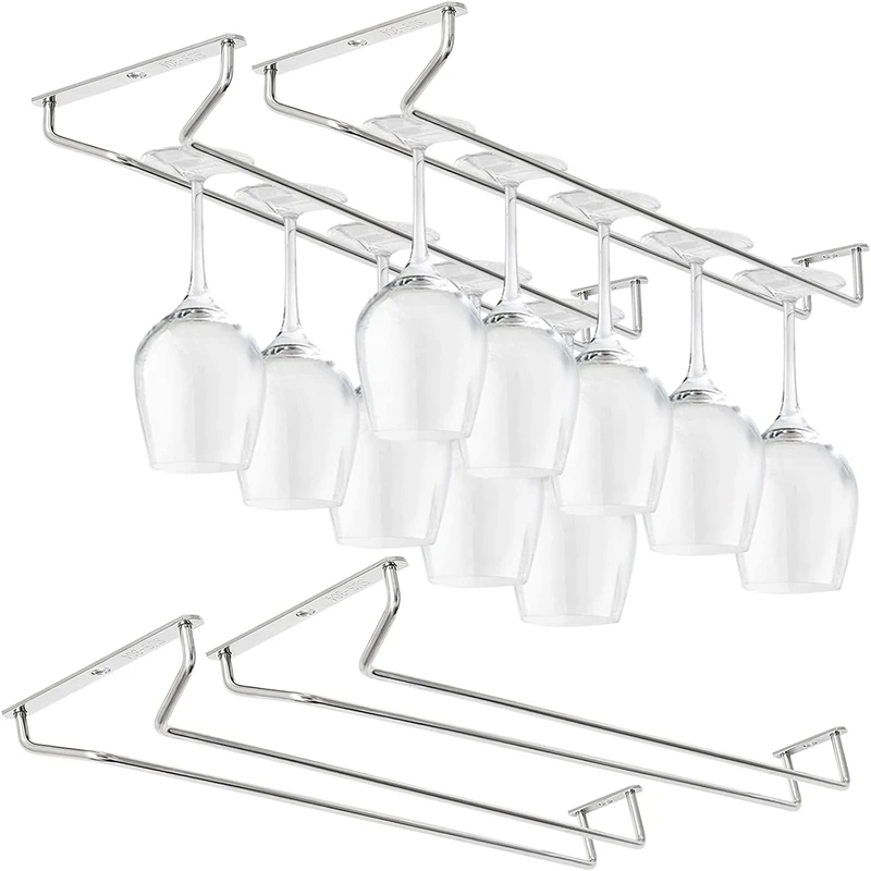 Red Wine Glass Goblets Hanger Rack Upside Down Stemware Home Bar Pub Holder Stainless Steel Shelf Organizer Dish Rack wine glass storage rack