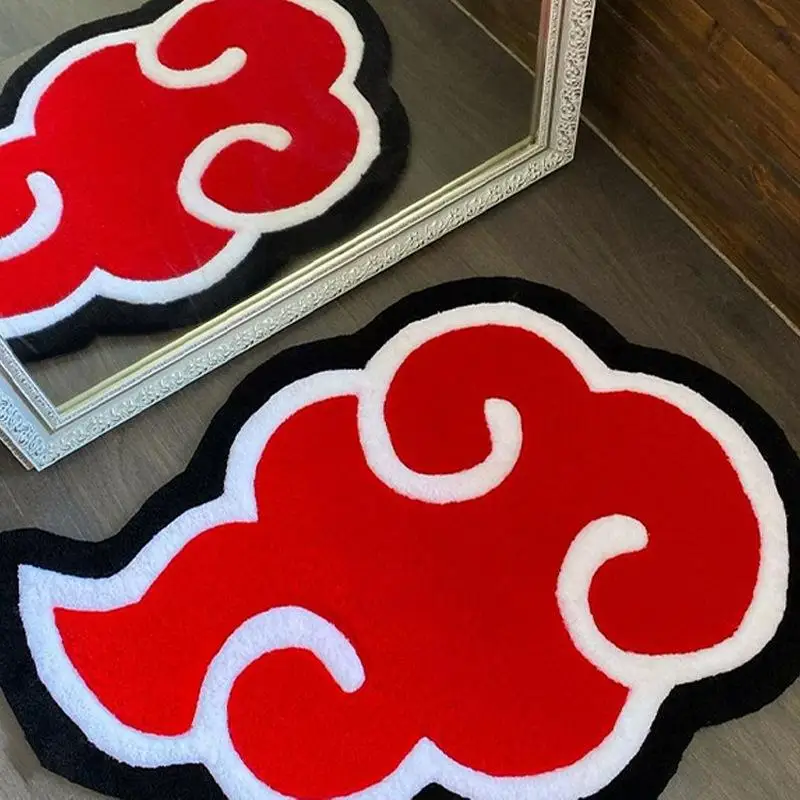 

Anime Naruto Akatsuki Red Cloud Doormat Mat Anti-Slip Kitchen Bedroom Carpet Living Room Water Absorbing and Dirt Resistant Mat