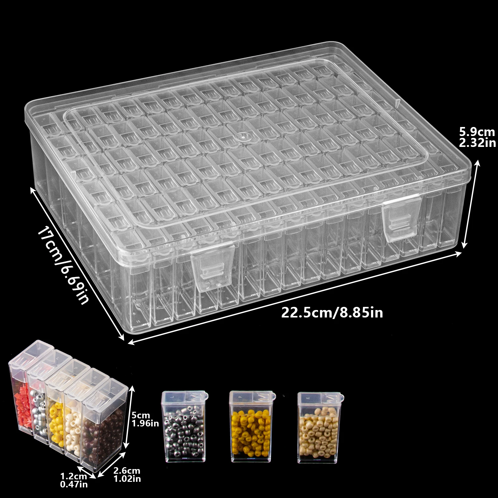 A set of 96 compartments diamond painting storage containers, suitable for storing diamond measuring box DIY craft, capable of s