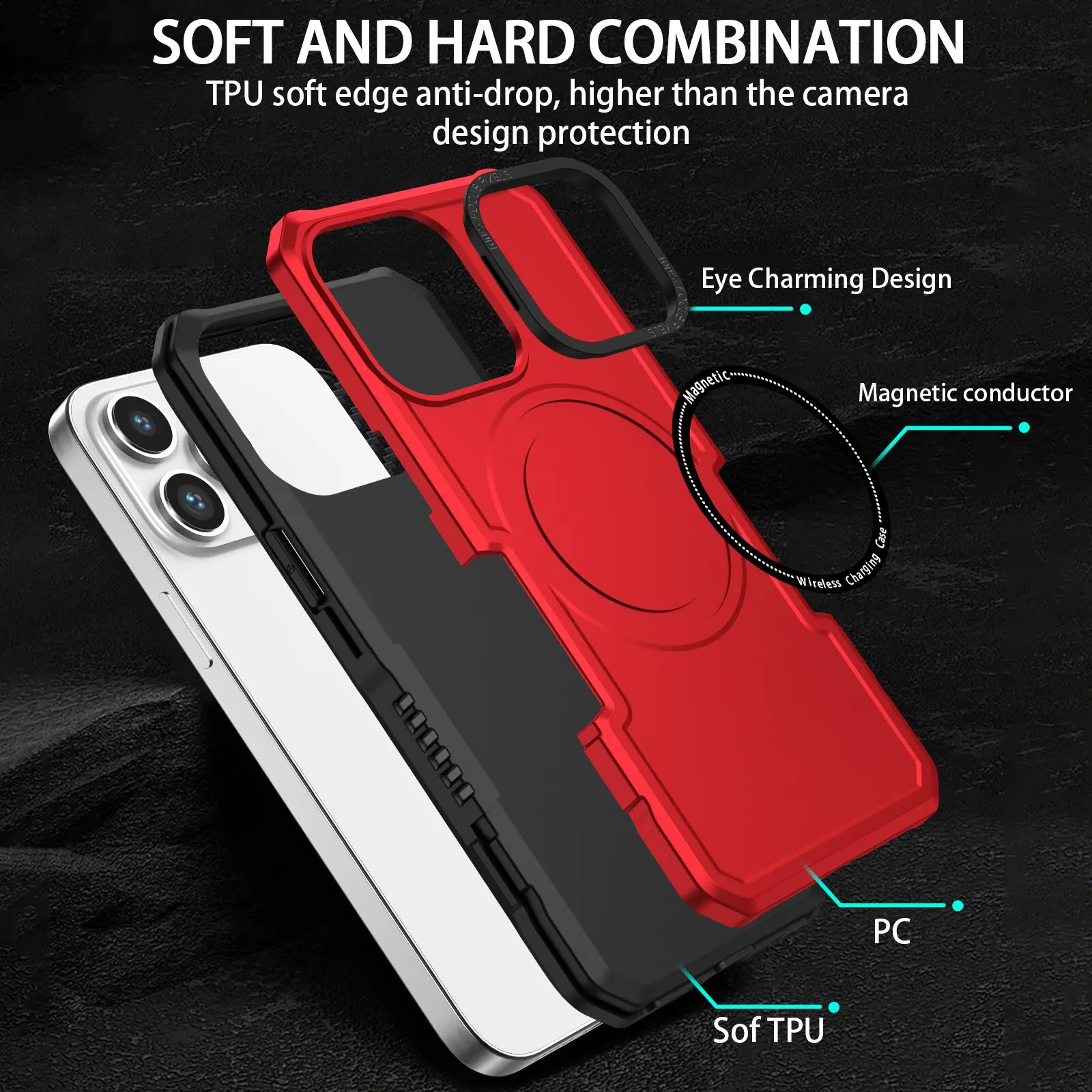 For IPhone 14 13 12 11 Pro Max Magsafe Wireless Charging Phone Cover Case Shockproof Armor Phone Cover for Iphone14 Plus