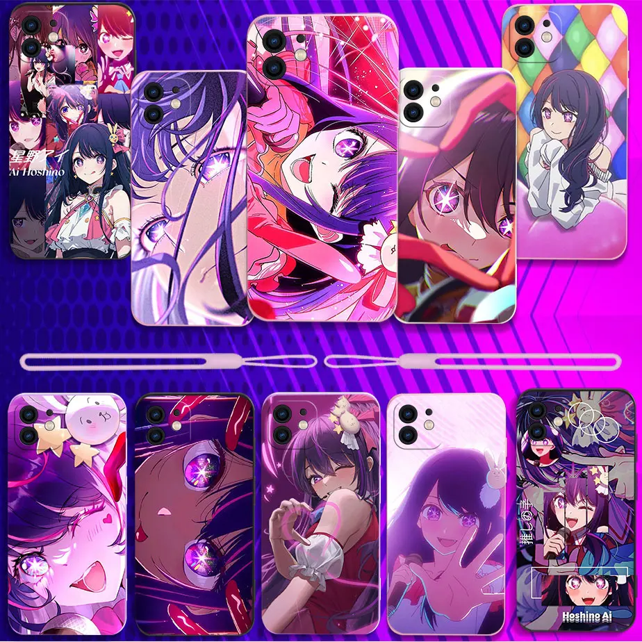 

Anime Hoshino Ai Phone Case For Xiaomi Redmi Note 12 11 11T 10 10S 9 Pro Plus 10C 9A K40 K50 K60 4G 5G With Hand Strap